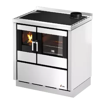 Cuisinière à bois KOOK 80 - Acier Blanc - 7,5 kW